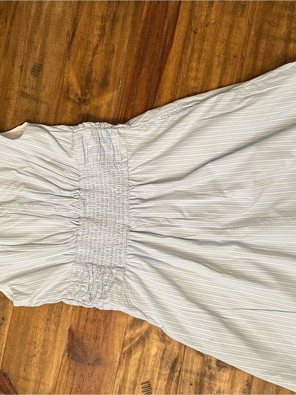 a new day Light Blue and White Pinstripe V-Neck Mini Dress - Picture 4 of 8